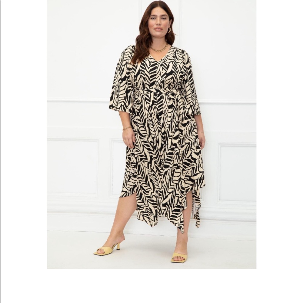 Eloquii elements🦓 size 18 cute maxi dress with V-neck in animal print🦓🖤